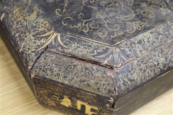 A 19th century Chinese export lacquer games box,